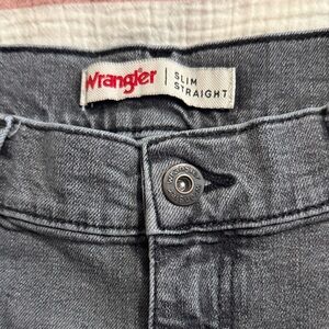 Wrangler Slim Straight Denim in Charcoal
